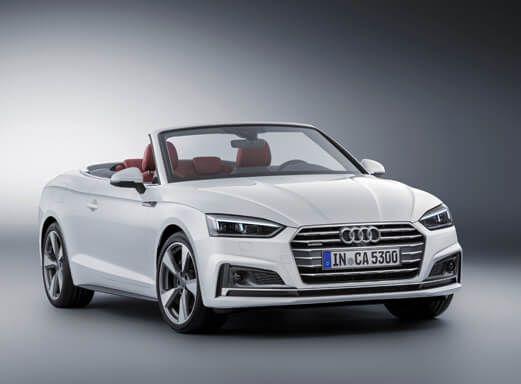 Audi A5 Cabrio, ein weißes Cabriolet mit elegantem Design.