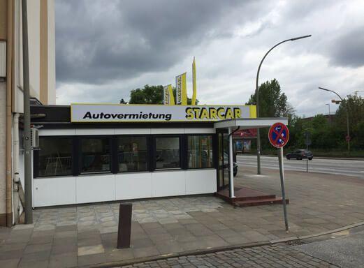 STARCAR Autovermietung Station Hamburg Harburg Außenansicht.