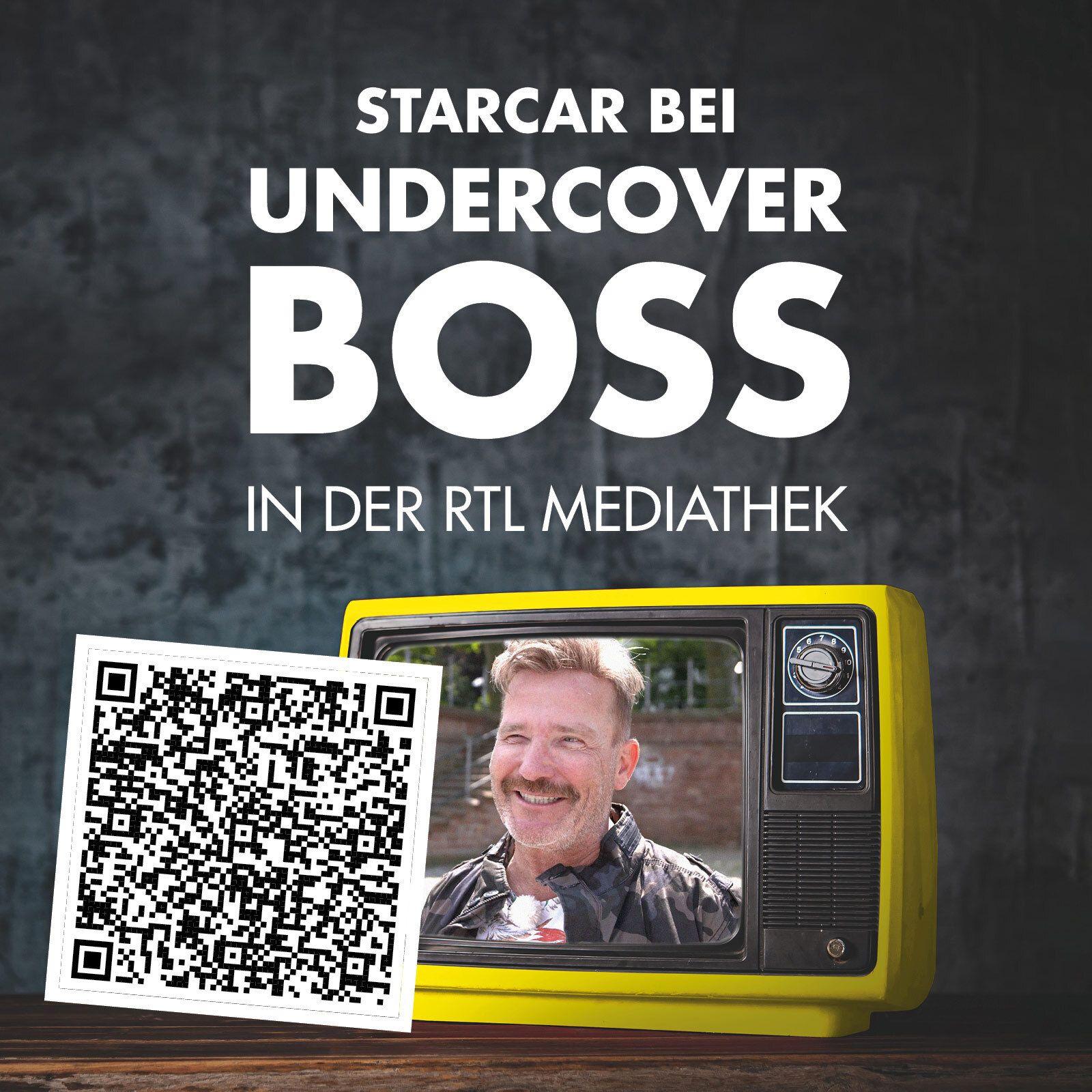 STARCAR Autovermietung bei Undercover Boss, inklusive QR-Code.